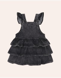Huxbaby - Knit Denim Frill Pinafore - Babies-Kids