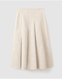 M.N.G - Faux-Leather Godet Skirt