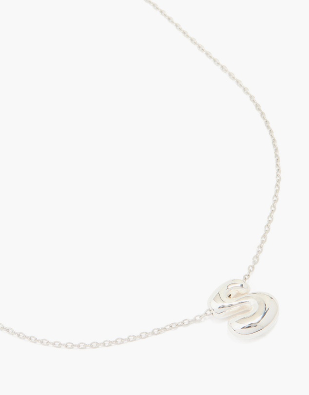 Lovisa - Waterproof Stainless Steel Large Bubble Letter S Necklace
