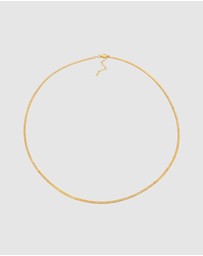 Kuzzoi - ICONIC EXCLUSIVE - Necklace Men Curb Chain Basic Fine in 925 Sterling Silver Gold Plated