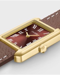 Cluse - Belisenna Watch Double Leather, Mocha, Gold Colour