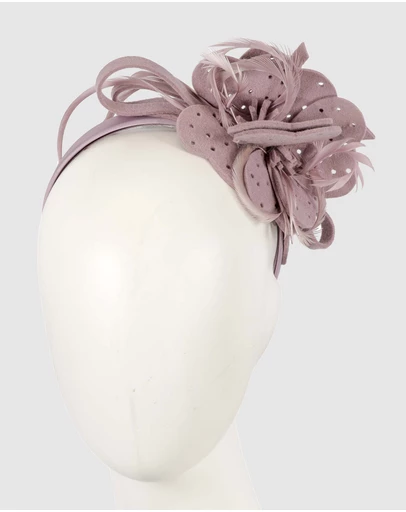 Max Alexander - Felt Dusty Pink Flower Fascinator