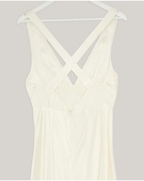 Revibe - Repaired Shona Joy La Lune Plunged Cross Back Maxi Dress - AU 12