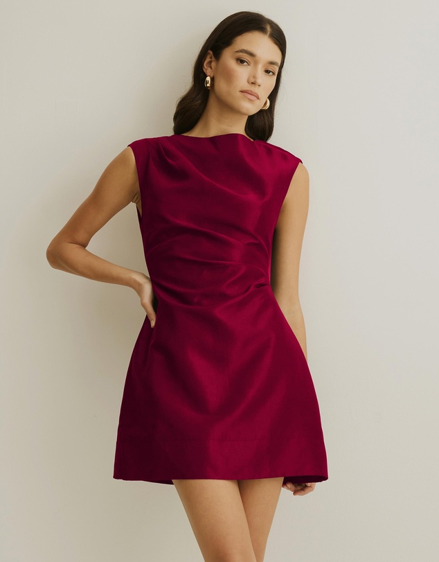 Atmos&Here - Rosie Structured Satin Mini Dress