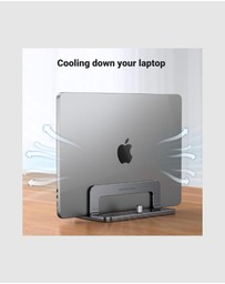 Ugreen - UGREEN Vertical Laptop Stand for Desk Adjustable Aluminum Holder for Laptops up to 17.3