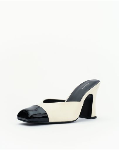Ivory & Black Oily Crinkle Leather