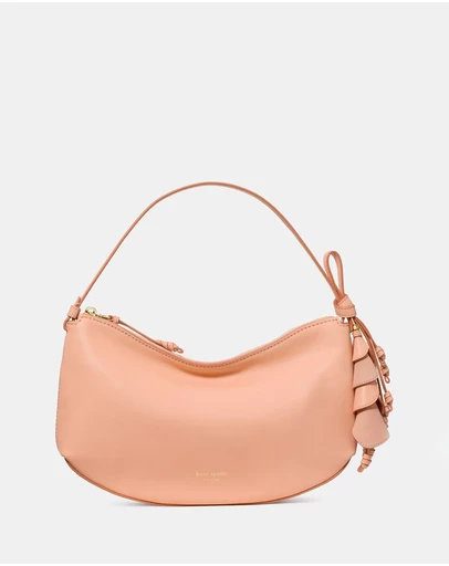 Kate Spade - Loop Fine Grain Leather Shoulder Bag With Floral Strap