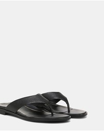 Vionic - Agave Toe Post Sandal - Black Leather