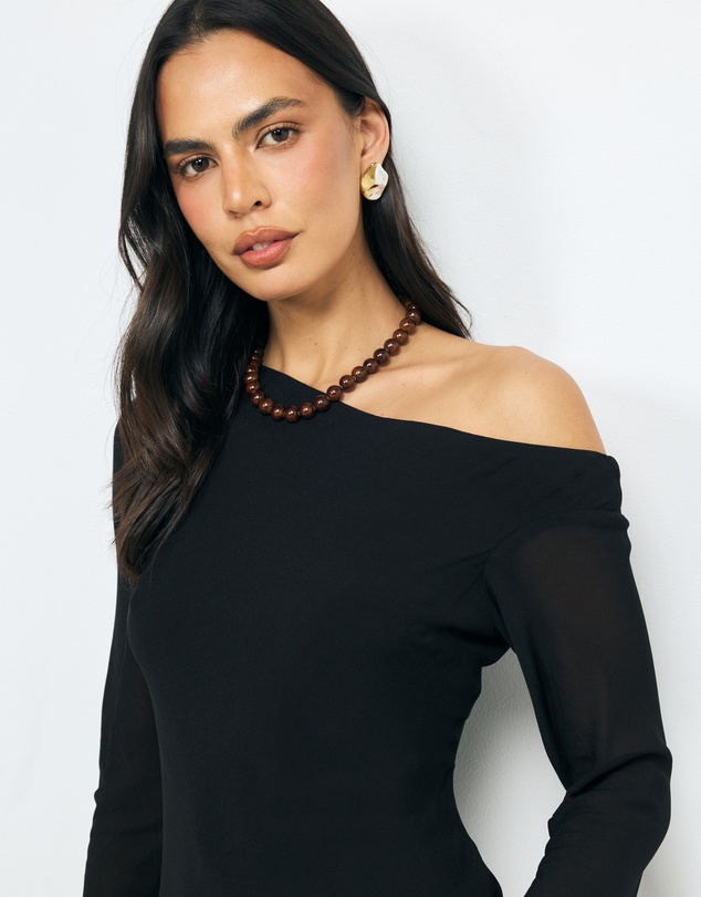 AERE - Off Shoulder Georgette Top