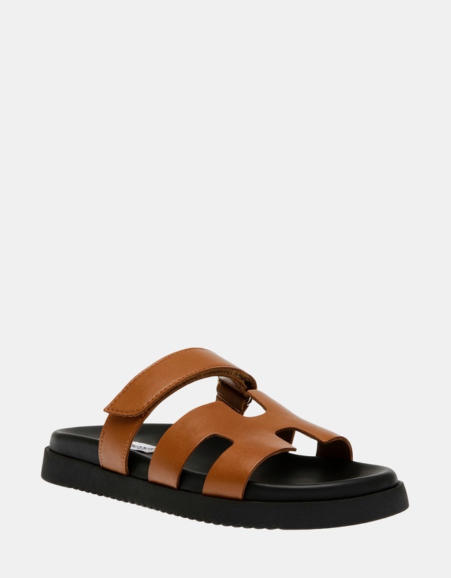 Steve Madden - Mayven-Cn Cognac Action Leather Sandals