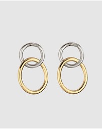 Elli Jewelry - Earrings Stud Bicolor Circle 925 Sterling Silver