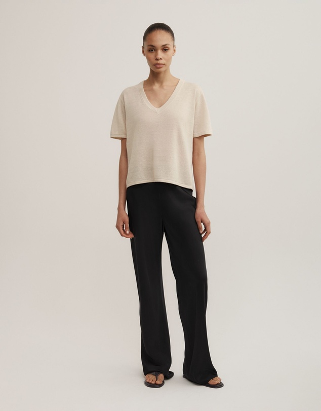 Witchery - Linen V-neck Knit T-shirt