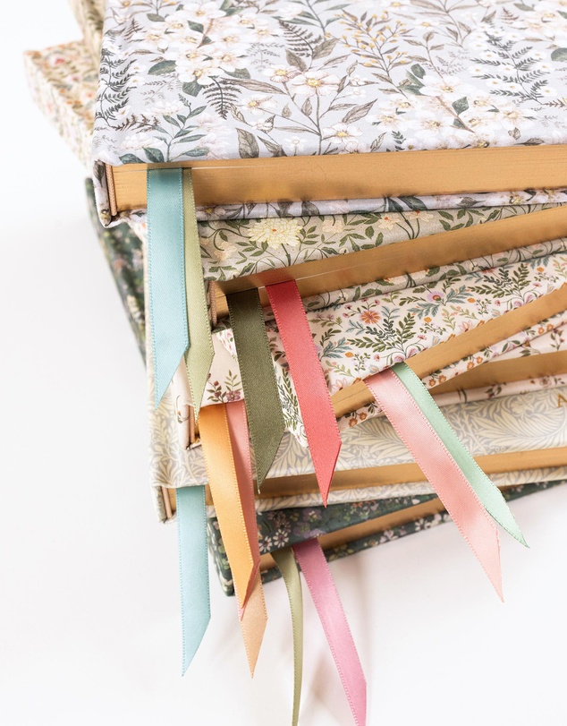 Bespoke Letterpress - Linen Bound Bullet Journal - Ivory Garden