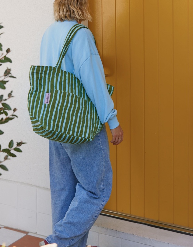 Mosey Me - Strokes Quilted Bag - Guacamole