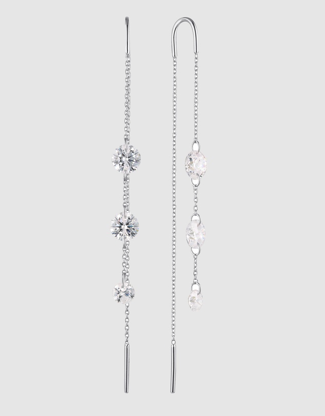 Georgini - Mirage Ethereal White Cubic Zirconia Threader Earring Silver