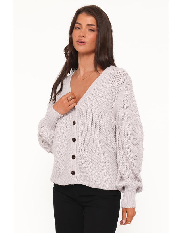 Petal & Pup - Arcadia Floral Cardigan - Light Grey