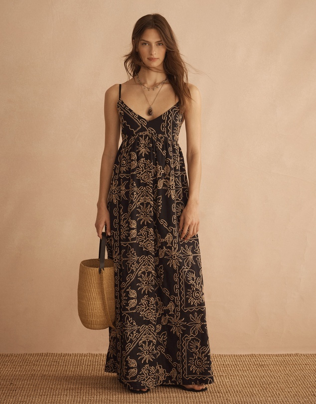 AUR OCEA - Embroidered Scoop Maxi Dress