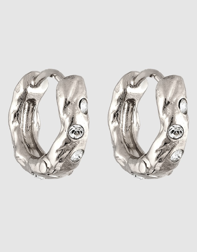 Elli Jewelry - Crystal Hoop Earrings in 925 Silver