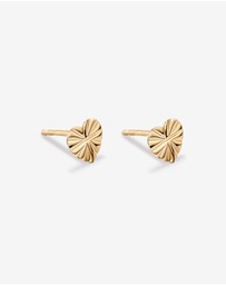 Michael Hill - Textured Heart Stud Earrings in 18kt Vermeil