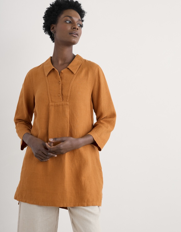 Seasalt - Seasalt Cornwall Yellow Tide Clock 3/4 Sleeve Tunic