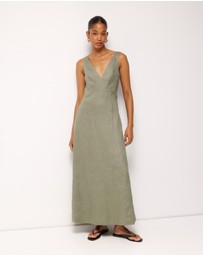 AERE - Tully Linen Back Detail Dress