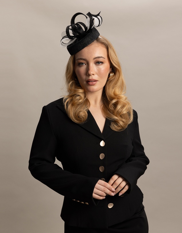 Morgan & Taylor - Nella Fascinator in Black & White