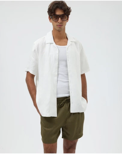 AERE - Euro Resort Linen Camp Collar Shirt