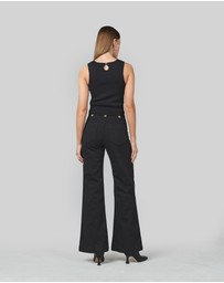 DRICOPER DENIM - Piper Black Wide Leg Trousers