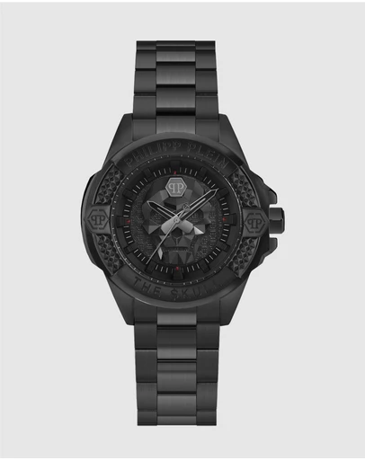 Philipp Plein - The $Kull - 44mm BlackBlack Dial and Stainless Steel Strap