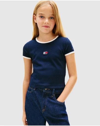Tommy Hilfiger - Heritage Flag Ribbed Extra Slim T-Shirt - Teens