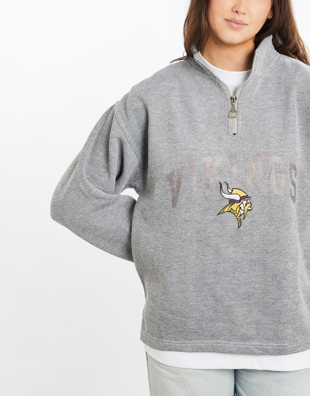 Vintage by The Real Deal - Pre Loved - Vintage 90s NFL Minnesota Vikings Quarter Zip Sweatshirt
