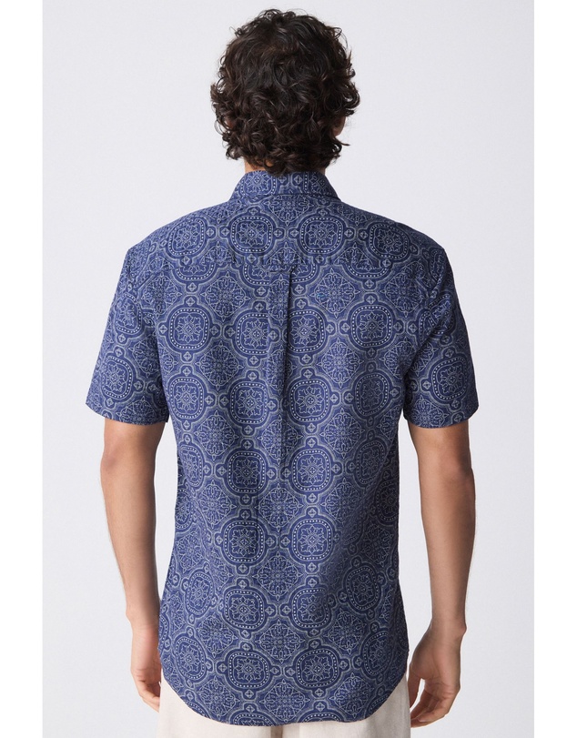 NEXT - Short Sleeve Tile Printed Printed 100% Cotton Shirt