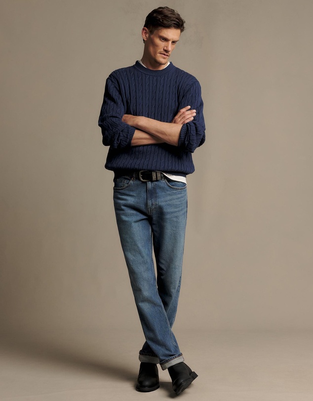 R.M.Williams - Jones Cotton Cable Crew Knit