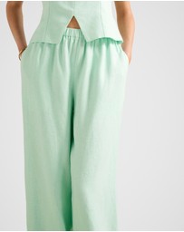 Forever New - Ally Linen Elastic Wide Leg Pants