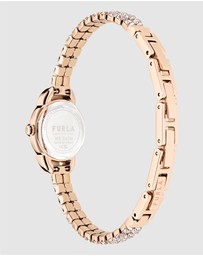 Furla - Mini Shape Rose Gold-Tone with Crystals Bracelet Watch