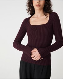 Forcast - Zahlia Square Neck Rib Knit