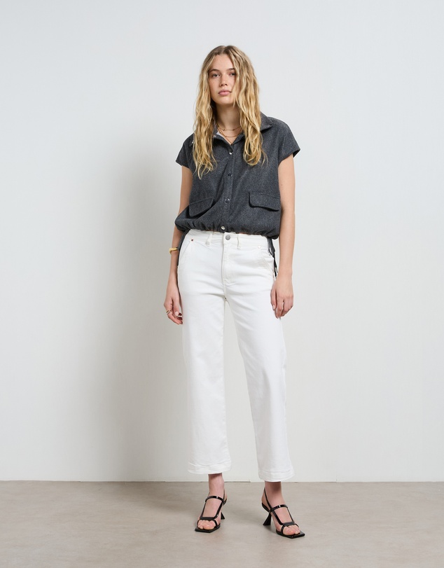 DRICOPER DENIM - Cody Ivory Kick Flare Trouser