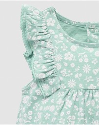 Purebaby - Ruffle Shortie Growsuit -Kids-Babies