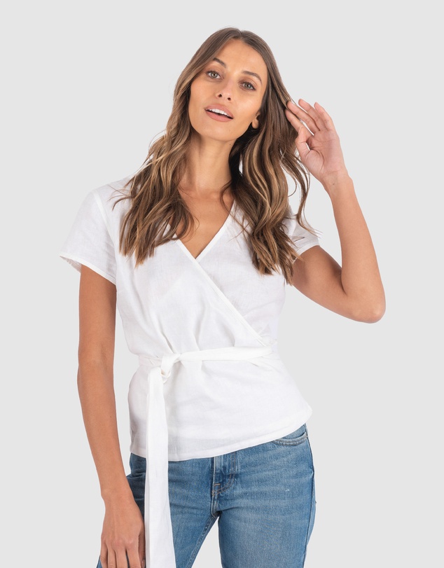 CAMIXA - VERONICA Wrap Linen Shirt