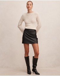 Forever New - Paula Belted Vegan Leather Mini Skirt