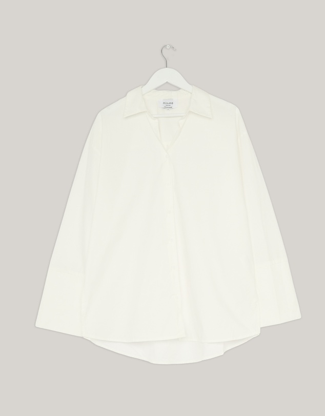 Revibe - Repaired Minima Esenciales Raine Cotton Shirt With Wide Cuffs - AU 8