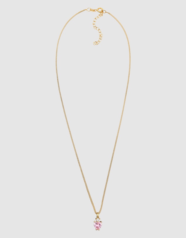 Elli Jewelry - Necklace Zirconia Heart 925 Sterling Silver Gold-Plated