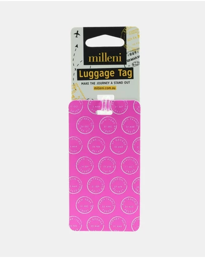 Milleni - Milleni Travel Pink Stamps Luggage Tag