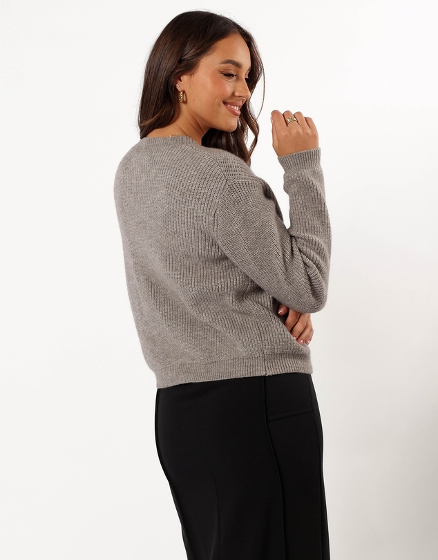 Petal & Pup - Wilde Bow Front Cardigan - Light Grey