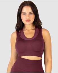 B Free Intimate Apparel - Double Racer Padded Sports Bra & High Waist Full Length Leggings Set