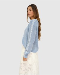 Belle & Bloom - Hudson Street Cable Garment Dyed Sweater