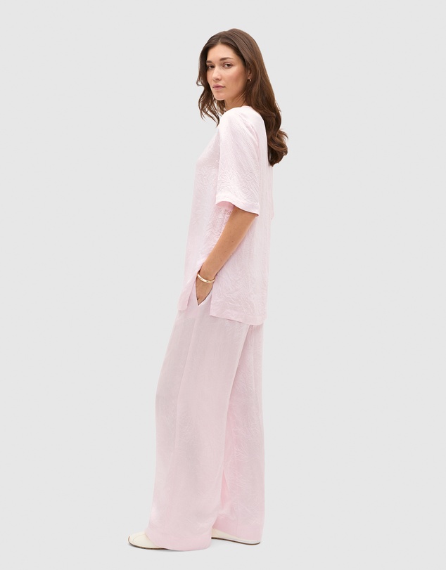 Seed Heritage - Crinkled Satin Longline Tee