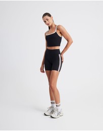 Upstate - Air Sculpt Strappy Layered Tank - Black