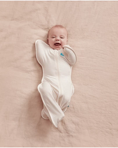 Love to Dream - Swaddle Up™ Original 0.2 TOG Stretch Cotton Breton Stripe Tan