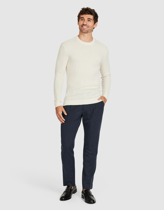 Tarocash - Louis Wool Textured Crew Knit